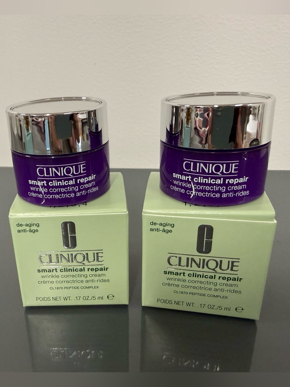 Clinique Clinical Repair Wrinkle Correcting Cream 2 x .17oz each = .34oz